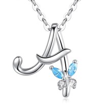 Luxury 8 Letter Pendant Necklace Women Men AAA Zircon Chain Necklace Butterfly C - £22.19 GBP