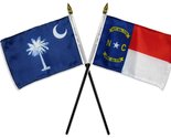 AES State North &amp; South Carolina NC SC Flags 4&quot;x6&quot; Desk Set Table Black ... - £3.08 GBP