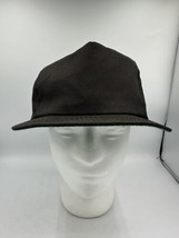 Vtg Trucker Blank Hat 90&#39;s Solid Cap Black  Snapback Made In USA - £10.82 GBP