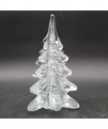 Vintage Art Glass Christmas Pine Tree Holiday Figurine 6.25&quot; High Clear ... - $282.54 MXN