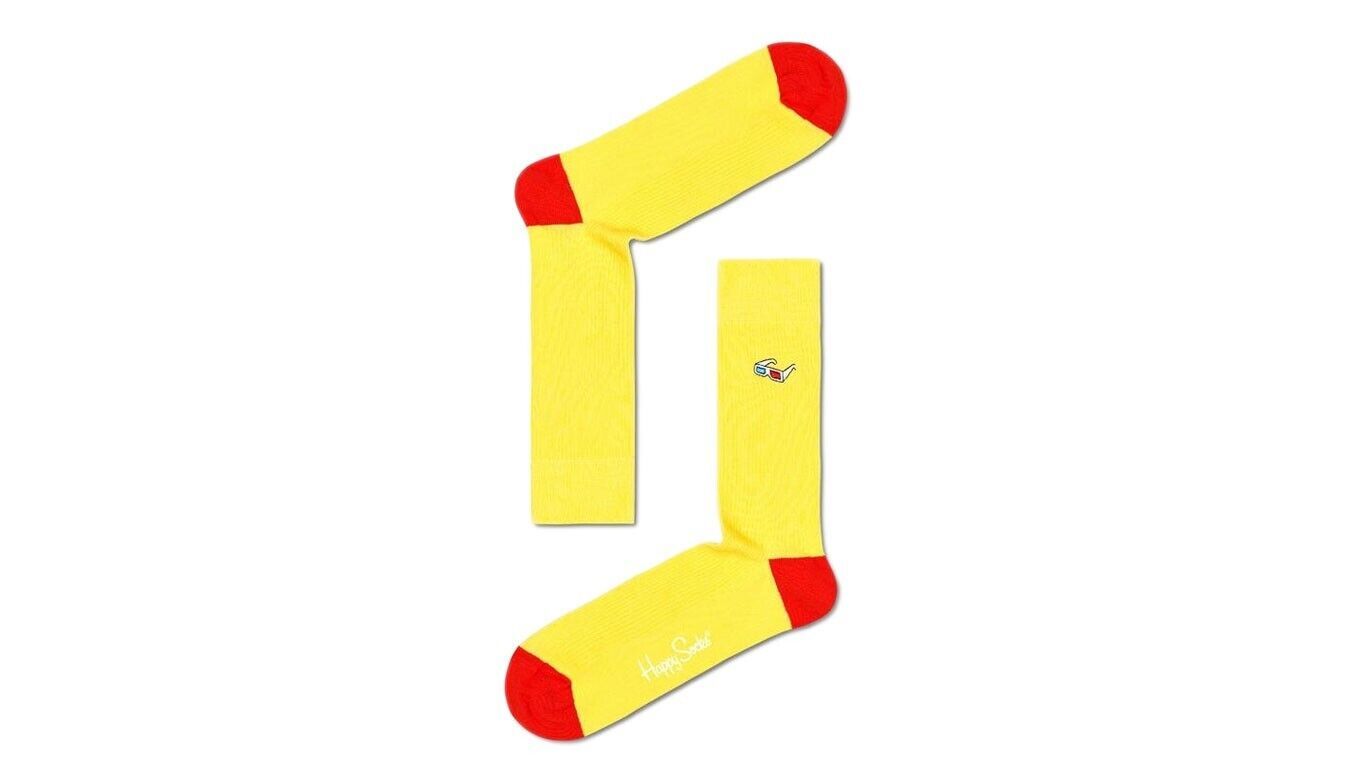 Primary image for Happy Socks Yellow 3D Glasses design UK Size 4-7