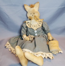 Handmade Rag Doll Cat Tea Dyed Fabric Primitive Farmhouse Decor Pioneer Prairie - £35.57 GBP