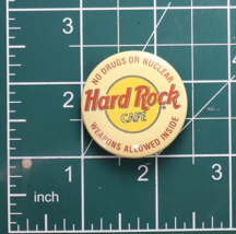 Vtg Hard Rock Cafe No Drugs or Nuclear Weapons Allowed 1.5in Pinback Button - £5.65 GBP