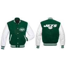 New York NY Jets Varsity Green and White Jacket - £87.64 GBP
