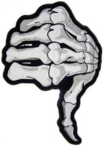 large JUMBO SKELETON HAND BONES THUMBS DOWN BACK PATCH #096 EMBROIDERED ... - $23.70