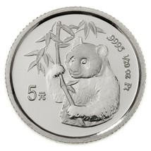 1995 Cina 1/20 Oz. Platino a Prova Di Panda IN Gemma Condizioni Km #729 - $763.60