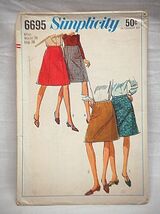 Vintage 60s Simplicity Sewing Pattern 6695 Misses Set of Skirts Waist 28... - $9.89