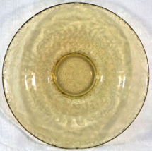 Amber Raised Etched Pattern Glass Federal Bowl Madrid Pattern - £39.90 GBP