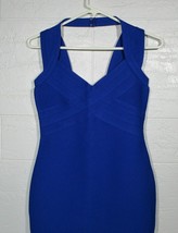 Whoinshop, NEW, V-Neck Bandage Dress, Blue, Size M, CSM - 10156 - £23.97 GBP