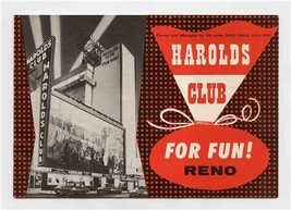 Harold&#39;s Club Casino Gaming Guide Reno Nevada 1957 For Fun Reno - £22.26 GBP