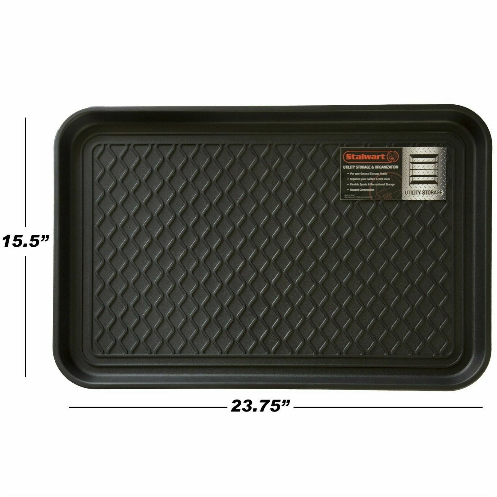 Stalwart Boot Tray Muddy Shoes Plastic Utility Paint Drip Mat 15 x 24 Inches