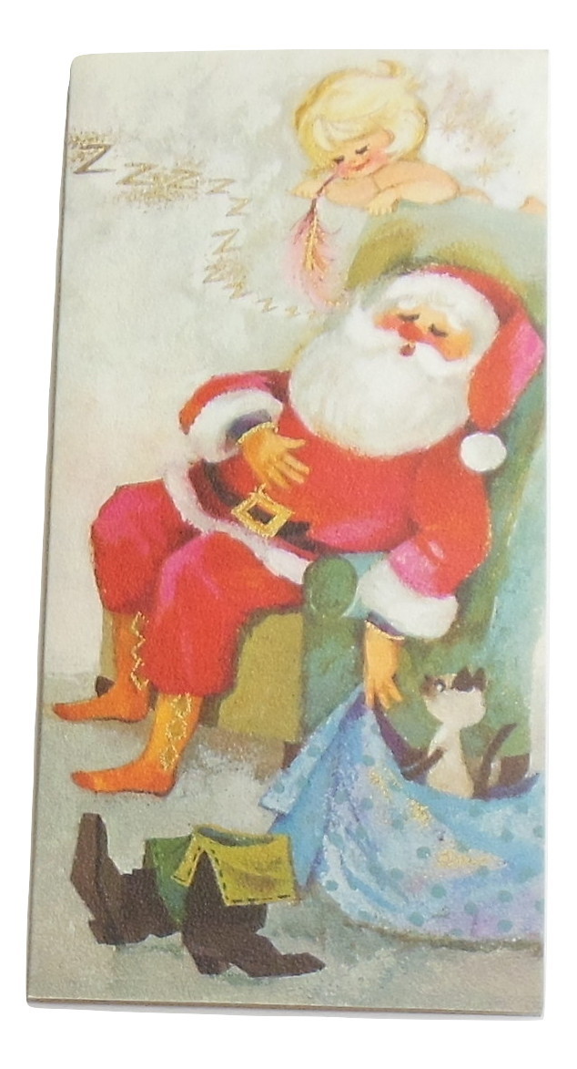 Primary image for Vintage Hallmark Santa Claus Christmas Greeting Card Child Mr. Claus Sleeping