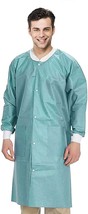 XX-Large Teal Disposable Lab Coat, 10-Pack, 3 Pockets, Snaps, Cuffs - £25.69 GBP