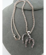 Lisa Welch Double Horse Shoe Pendant Necklace Sterling Silver 13.52g Mar... - £156.48 GBP