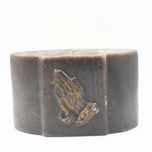 Vintage Large Last Supper / Praying Hands Wax Candle Brown / Gold - £15.57 GBP