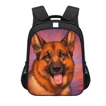 13 Inch Dog Boston Terrier Pug German Shepherd Backpack Children School Bags Bac - £23.06 GBP