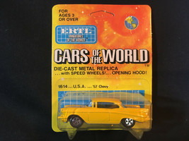 Ertl Cars Of The World &#39;57 Chevy Yellow Toy Car Made In Hong Kong - £15.76 GBP