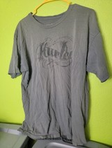Hurley Spellout Tee Shirt Classic Fit Large  Gray Y2k - $13.97