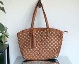 BIG BUDDHA Coral Handbag Tote Shoulder Bag Purse Vegan Leather gold embe... - $42.56