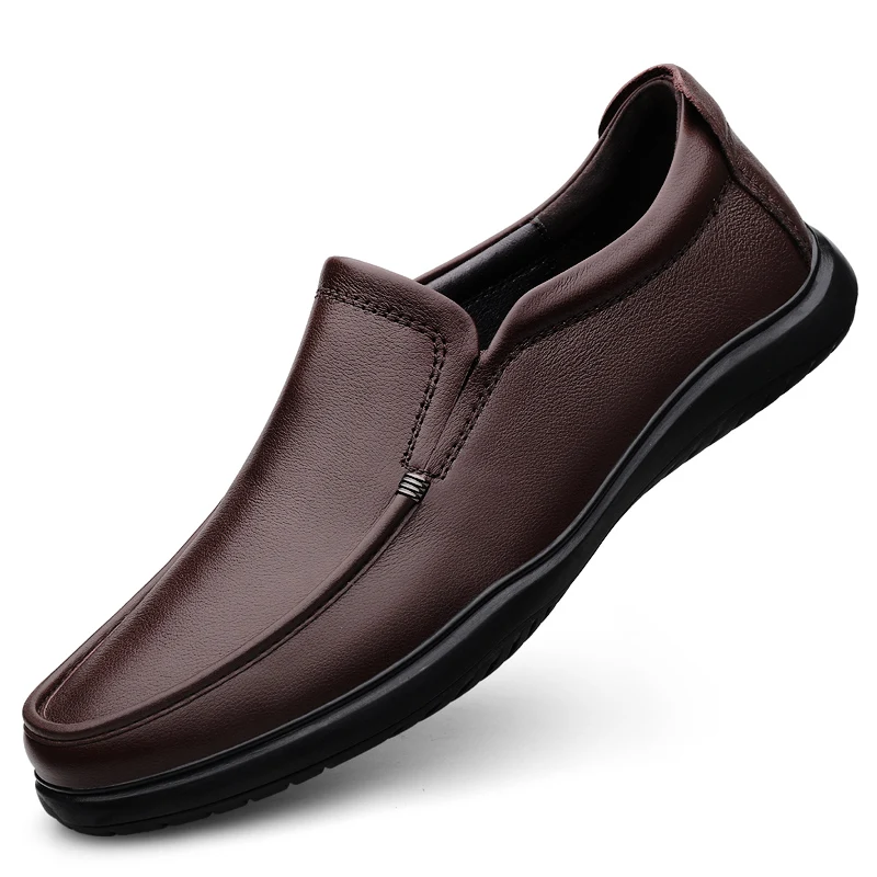 Natural Leather Men Shoes Flats Comfort Non-slip Casual Shoes Loafers An... - $95.42