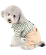 Button Down British Overall Jumpsuit Plaid Cotton Shirts Outfits Medium ... - $182.76 MXN