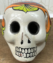 Day of the Dead Sugar Skull Halloween Talavera Skull Multi Luminary Suga... - £9.72 GBP