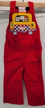 AJ) Vintage Popsicle Red Taxi Cab Corduroy Overalls Bibs Size 24 Months ... - $19.79