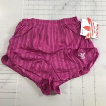 Vintage Adidas Running Shorts Womens Medium 32-34 Pink Purple Shimmery Striped - £73.04 GBP
