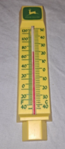 Vintage John Deere Thermometer Yellow &amp; Green Plastic 7” Tall - £25.76 GBP