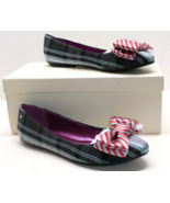 COACH Poppy Cambria Tartan Plaid Ballet Flat Dress Shoes Large Bow Size ... - £44.13 GBP