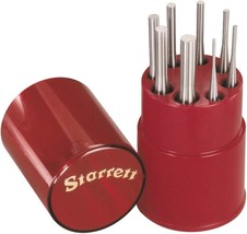 Starrett Drive Pin Punch Set With Knurled Grip In Round Red Plastic, Set... - $100.97