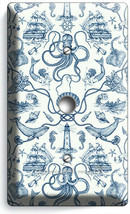 Toile Nautical Mermaid Lighthouse Boat Light Dimmer Cable Wall Plate Room Decor - £8.16 GBP