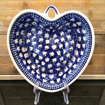 Boleslawiec Blue Mosquito Heart Shaped Mold Hanging Decor Baking Jello - $35.63