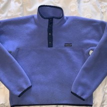 Patagonia Vintage blue Purple T Snap Fleece Pullover Sweatshirt Youth Size 9/10 - £46.59 GBP