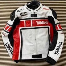 Yamaha Motorcycle Racing real  Leather Jacket Armored Biker hand made Ri... - $245.00