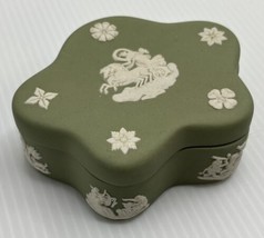 Vintage Wedgwood Jasperware Sage (Green) Trinket Box Grecian Chariot 3.75” X 3” - $17.30