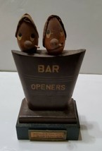 Vintage Wooden Worlds Greatest Bartender Corkscrew Bottle Opener  - £18.15 GBP