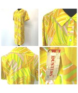 Vintage Duster House Dress size 10 Dusters Brand Yellow Pink Orange Snap PJ - £19.65 GBP
