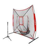 Compac7&#39;7&#39; Baseball Practice Net W/Strike Zone+ Batting Tee Training W/B... - £77.39 GBP