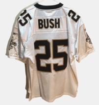 Reggie Bush #25 New Orleans Saints NFL White Black NFC Sewn Patch Jersey 52 - £48.05 GBP