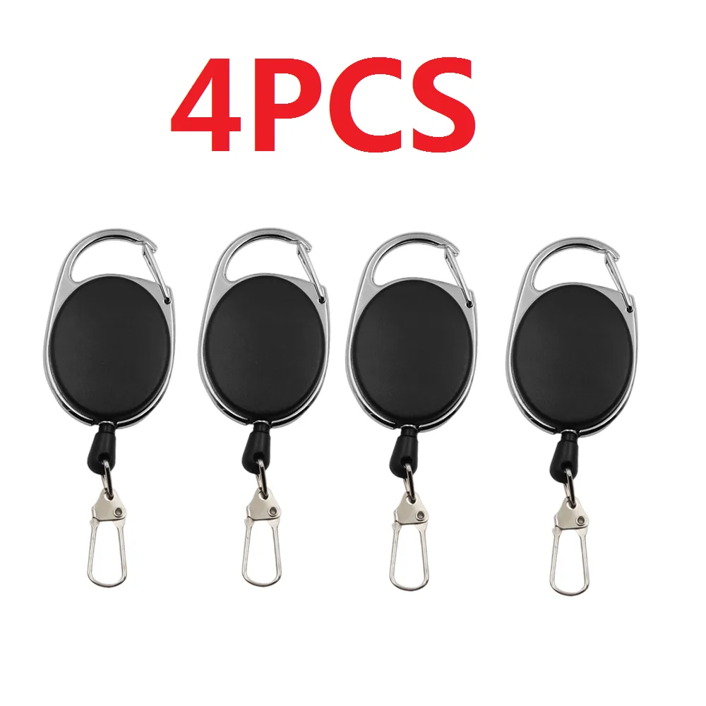 1-4pcs Retractable Key Chain Reel Badge Holder Fly Fishing Zinger Retractor with - £8.95 GBP+