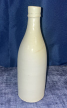 Antique White Milk Glass Tall-Tapered Soda / Beer Bottle 8.5” H  X   2.5” W - $31.78