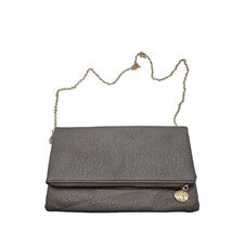Kiran Women's Foldover Crossbody Clutch Gold Chain Shoulder Strap Gray - $14.25