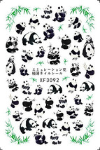 Nail Art 3D Decal Stickers cute funny bear panda bamboo XF3092 - £2.54 GBP
