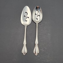 Set Of 2 Oneida Oneidacraft CHATEAU Stainless Pierced Serving Spoon - £19.91 GBP