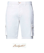 SSEINSE Men&#39;s Bermuda Cargo White Cotton Modern Fit Shorts Size US 40 EU... - £54.82 GBP