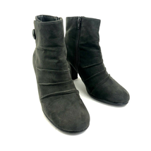 Gray Faux Suede Ankle Boots Size 7 M Round Toe Role Away Women&#39;s A2 Aerosoles  - £14.94 GBP
