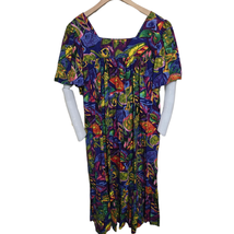 Go Softly Patio Jeweled Muumuu Kaftan Pockets Bohemian Dress Floral Print - £36.87 GBP