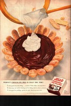 1954 Jello Pudding Pie Filling Print Ad NOSTALGIC B3 - £19.21 GBP