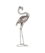 STANDING TALL GALVANIZED FLAMINGO STATUE - $69.95